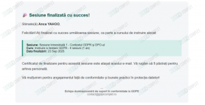 platforma instruire si testare GDPR